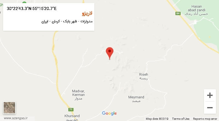 روستای لاریزو بر روی نقشه