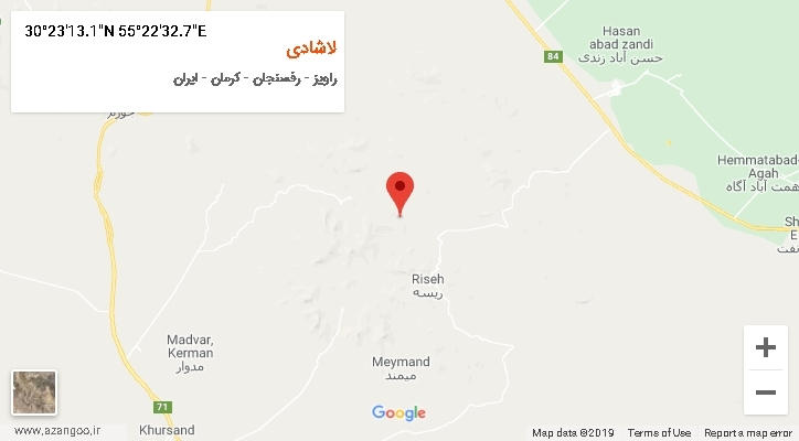 روستای لاشادی بر روی نقشه