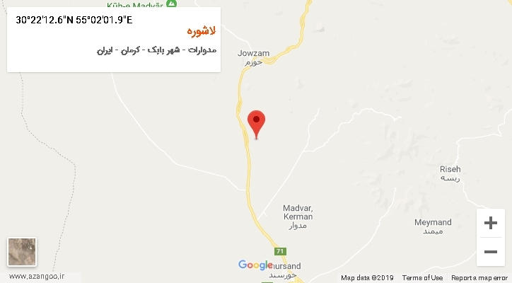 روستای لاشوره بر روی نقشه