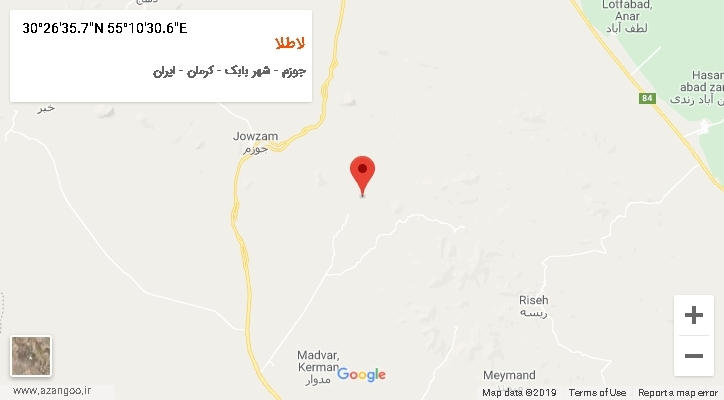 روستای لاطلا بر روی نقشه