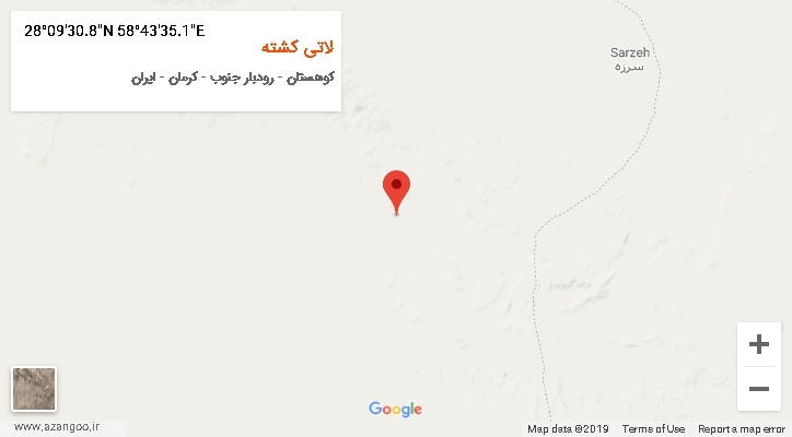 روستای لاتی کشته بر روی نقشه