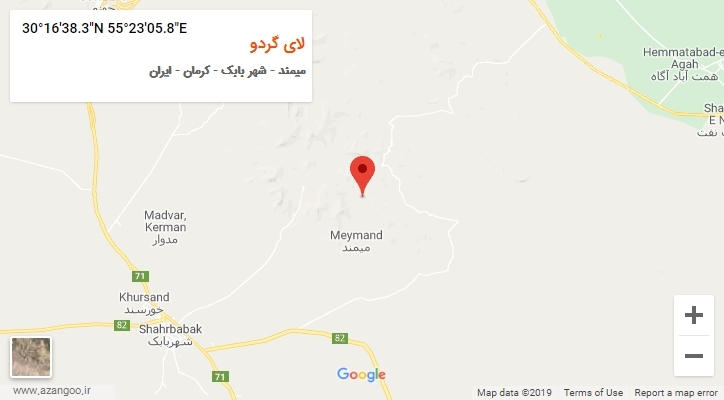 روستای لای گردو بر روی نقشه