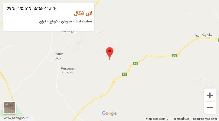 روستای لای شکال بر روی نقشه