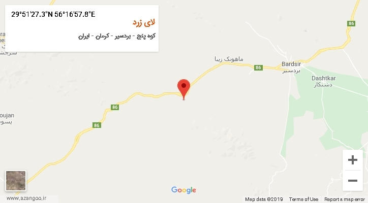 روستای لای زرد بر روی نقشه