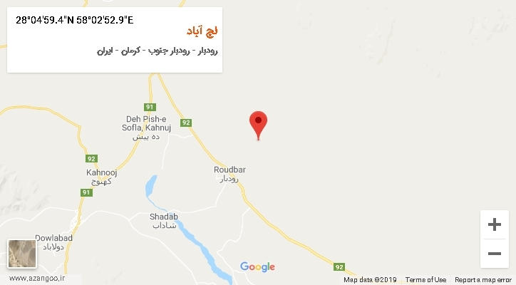 روستای لچ آباد بر روی نقشه
