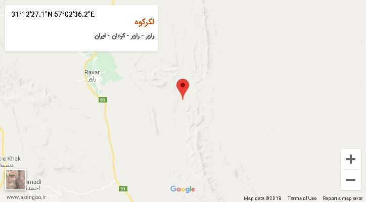روستای لکرکوه بر روی نقشه