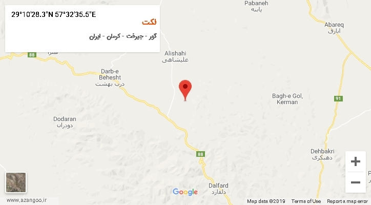 روستای لکت بر روی نقشه