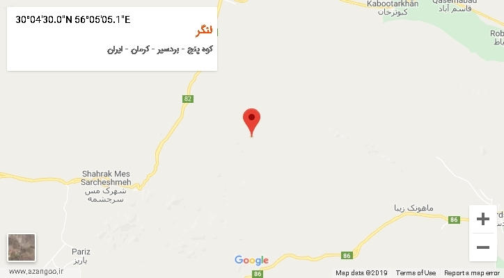 روستای لنگر بر روی نقشه
