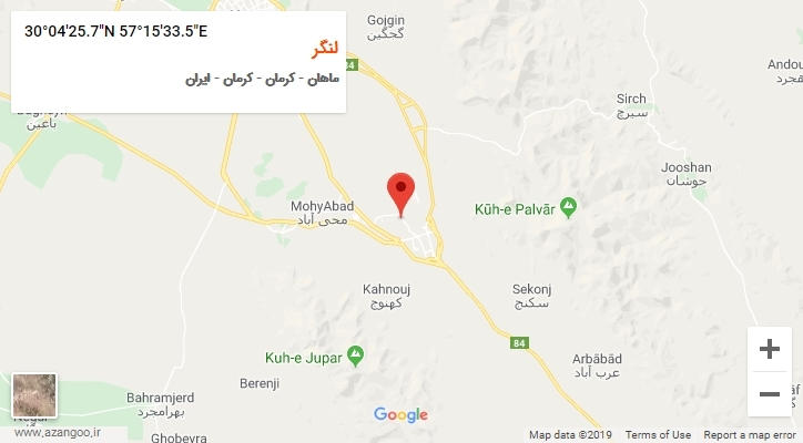 روستای لنگر بر روی نقشه