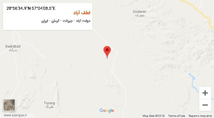 روستای لطف آباد بر روی نقشه