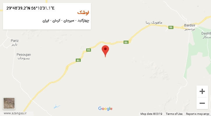 روستای لوشک بر روی نقشه