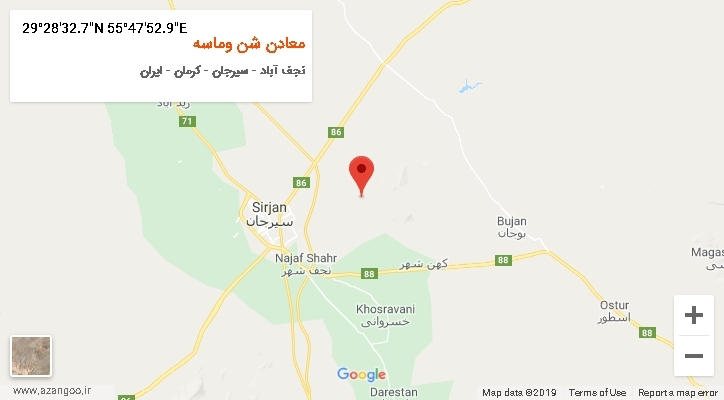 روستای معادن شن وماسه بر روی نقشه