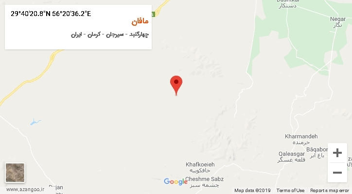 روستای مافان بر روی نقشه