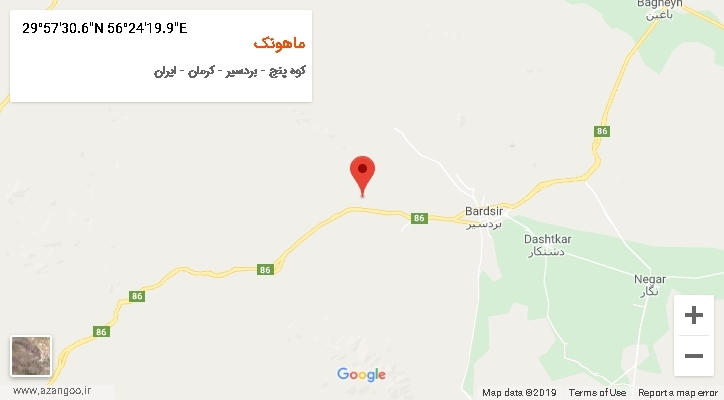 روستای ماهونک بر روی نقشه