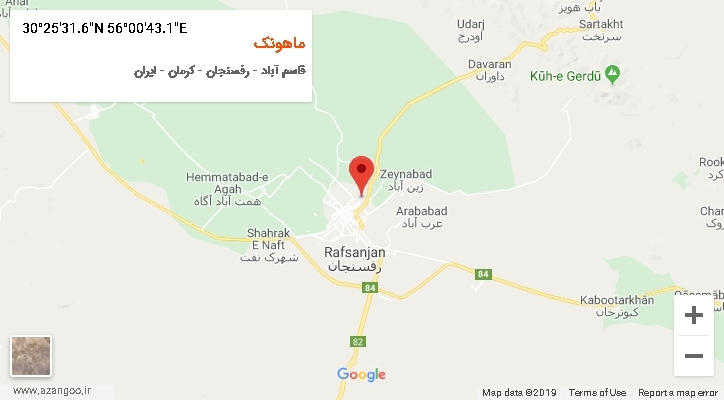 روستای ماهونک بر روی نقشه