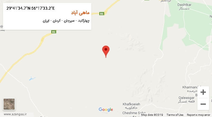 روستای ماهی آباد بر روی نقشه