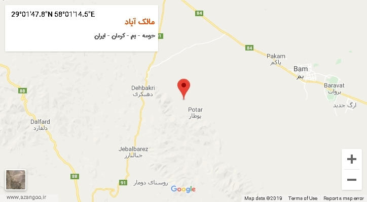 روستای مالک آباد بر روی نقشه