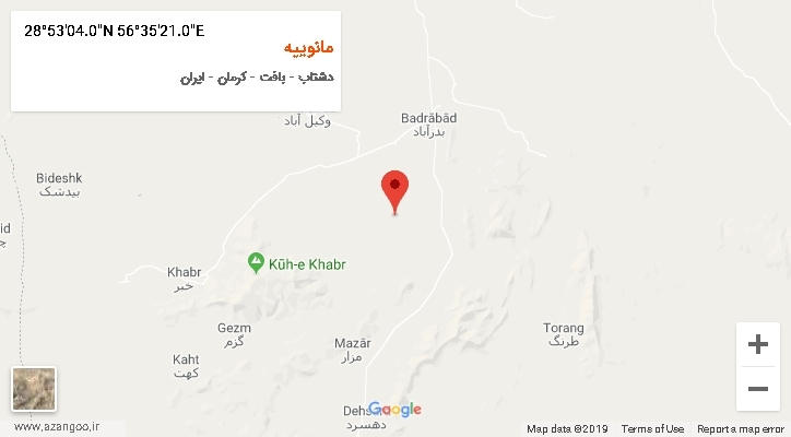 روستای مانوییه بر روی نقشه