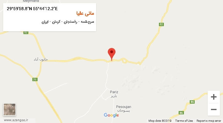 روستای مانی علیا بر روی نقشه