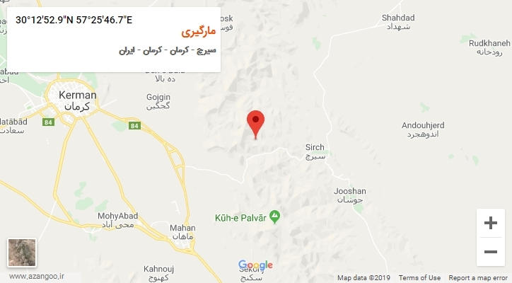 روستای مارگیری بر روی نقشه