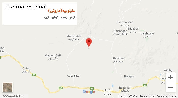 روستای مارنوییه(مارونی) بر روی نقشه