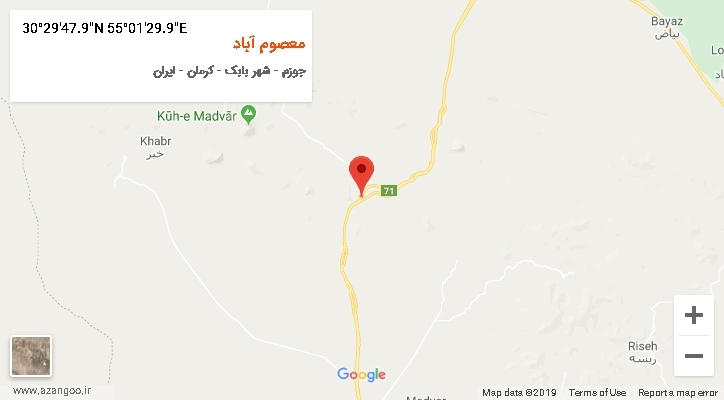 روستای معصوم آباد بر روی نقشه