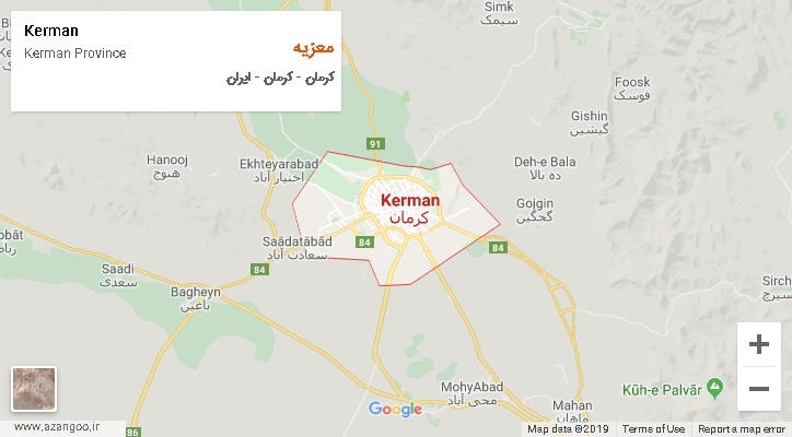 دهستان معزیه بر روی نقشه
