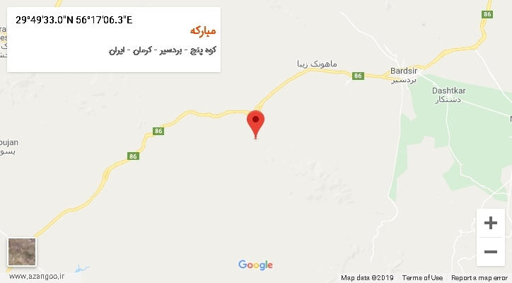 روستای مبارکه بر روی نقشه