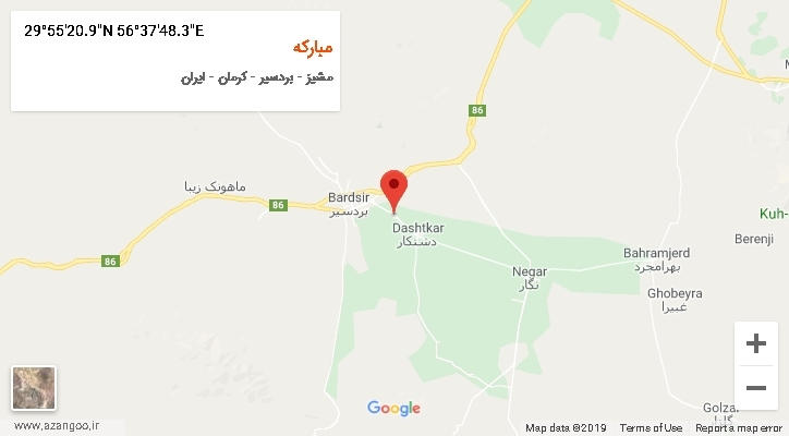 روستای مبارکه بر روی نقشه