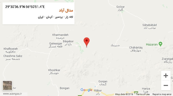 روستای مدال آباد بر روی نقشه