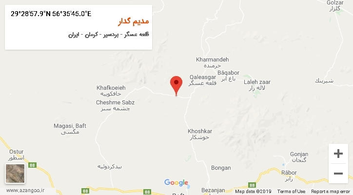 روستای مدیم گدار بر روی نقشه