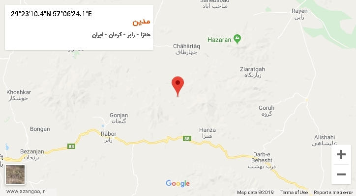 روستای مدین بر روی نقشه