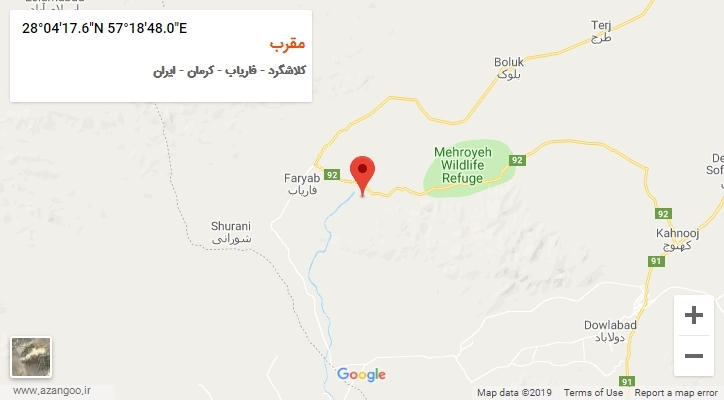 روستای مقرب بر روی نقشه