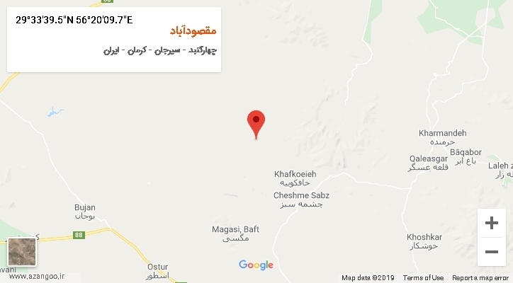 روستای مقصودآباد بر روی نقشه