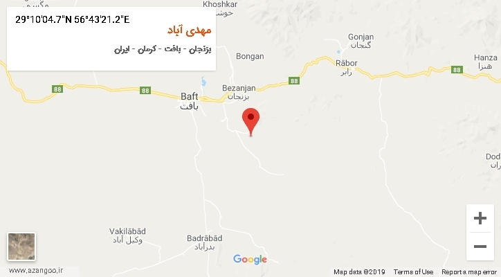 روستای مهدی آباد بر روی نقشه