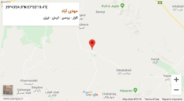 روستای مهدی آباد بر روی نقشه
