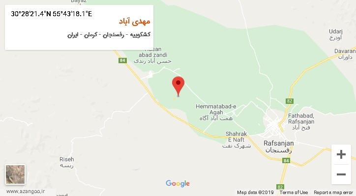روستای مهدی آباد بر روی نقشه