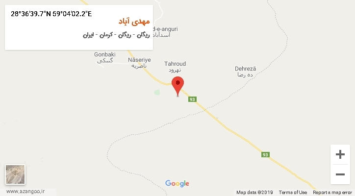روستای مهدی آباد بر روی نقشه
