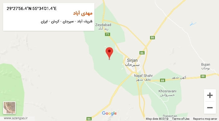 روستای مهدی آباد بر روی نقشه