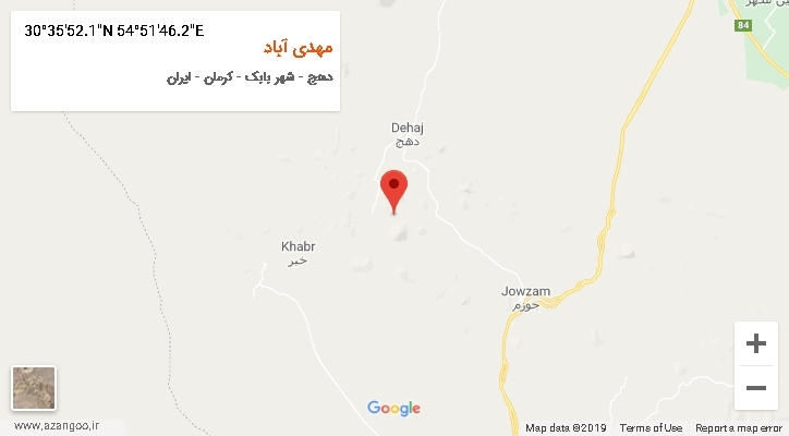 روستای مهدی آباد بر روی نقشه