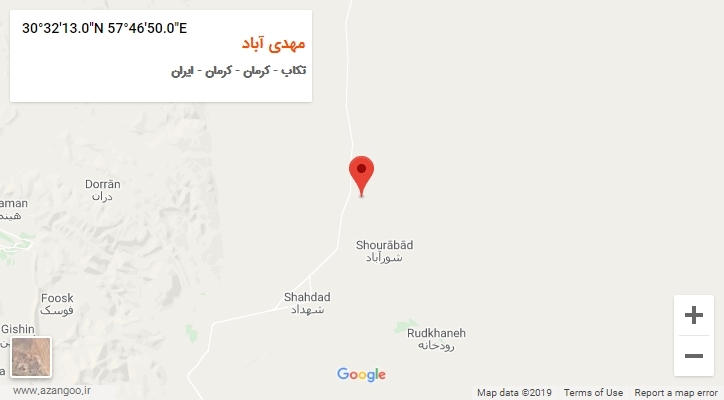 روستای مهدی آباد بر روی نقشه