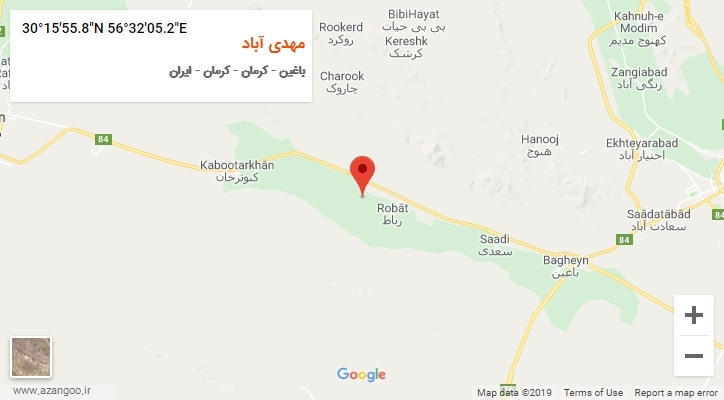 روستای مهدی آباد بر روی نقشه