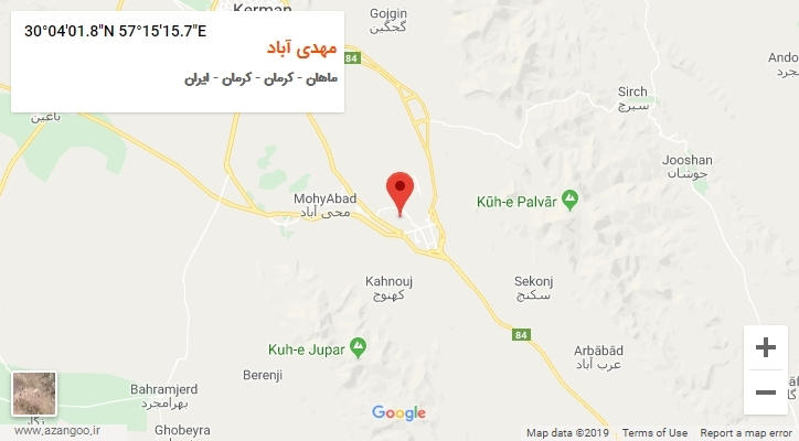 روستای مهدی آباد بر روی نقشه