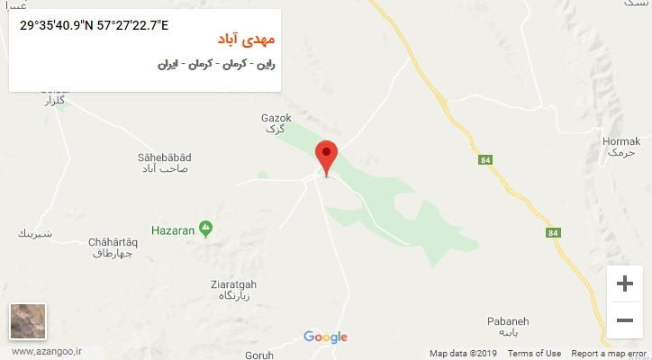 روستای مهدی آباد بر روی نقشه