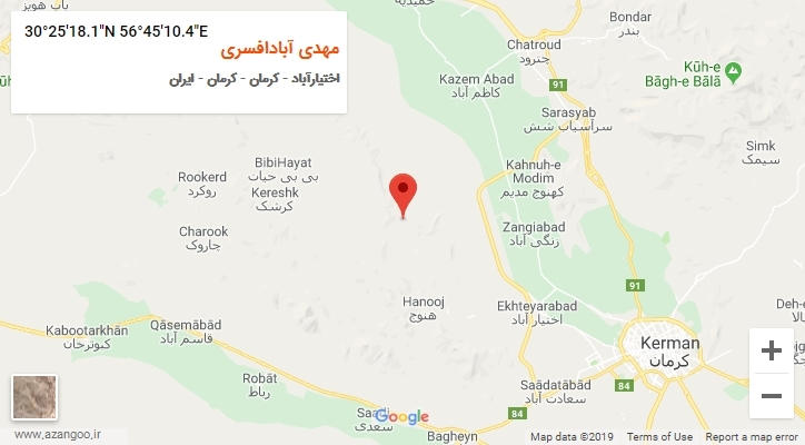 روستای مهدی آبادافسری بر روی نقشه