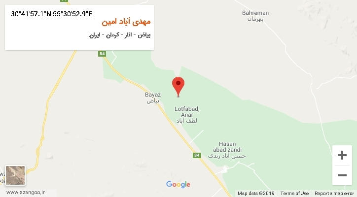 روستای مهدی آباد امین بر روی نقشه