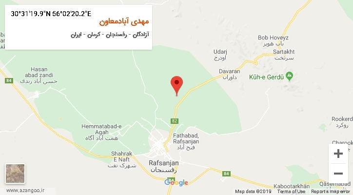 روستای مهدی آبادمعاون بر روی نقشه