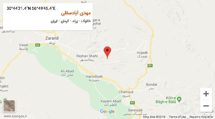 روستای مهدی آبادسفلی بر روی نقشه