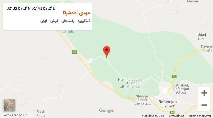 روستای مهدی آبادشرکا بر روی نقشه
