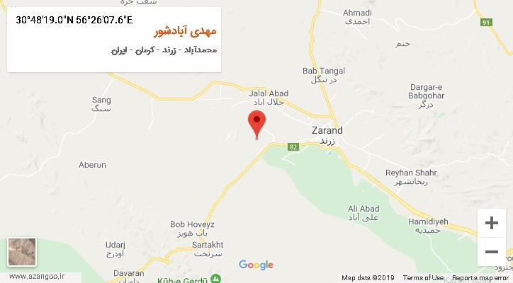 روستای مهدی آبادشور بر روی نقشه